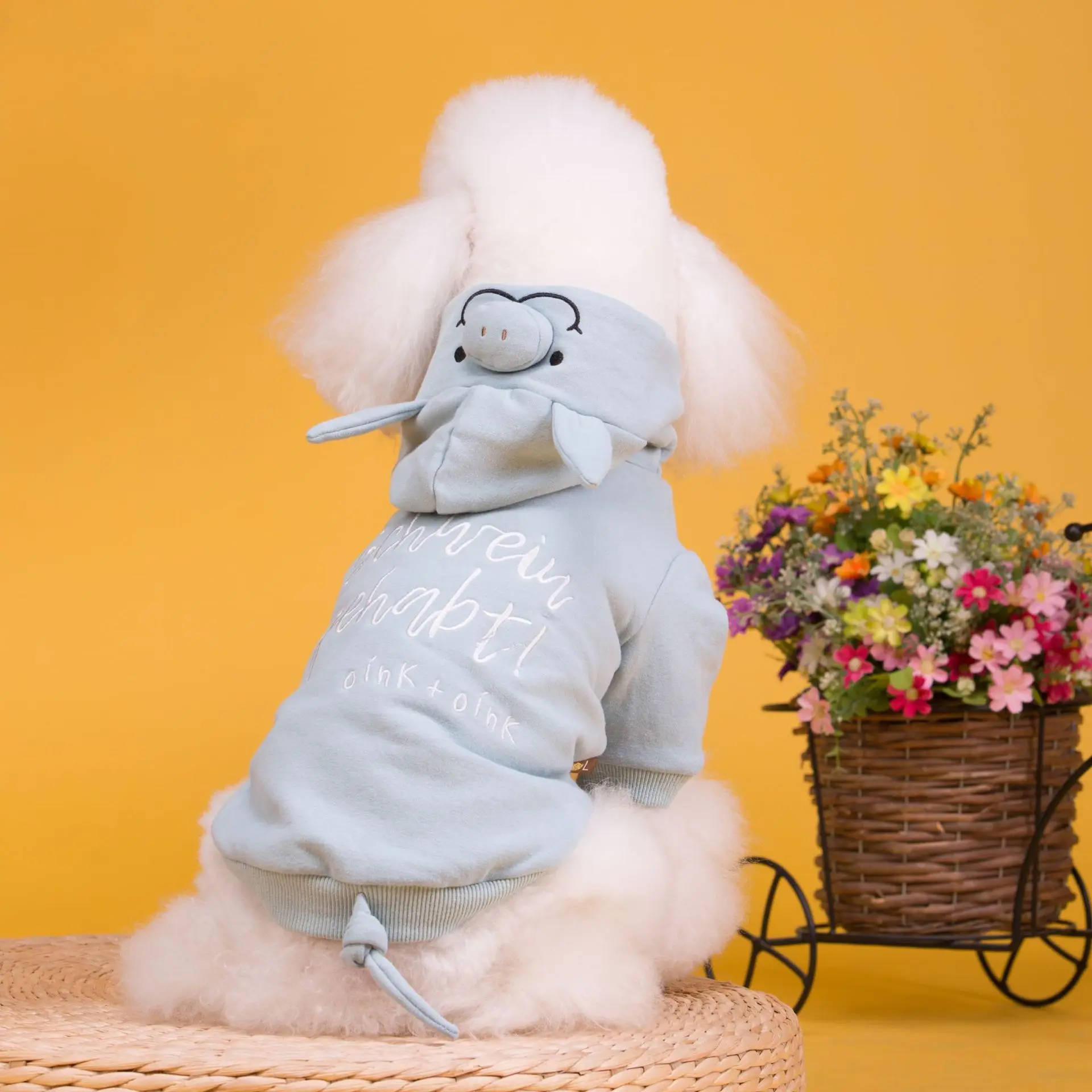 Kore Tarzı Kış Giysileri Yeni Köpek Domuz Domuz Dönüşüm Hoodie Kaniş Sevimli Evcil Hayvan Giyim Görüntü 1