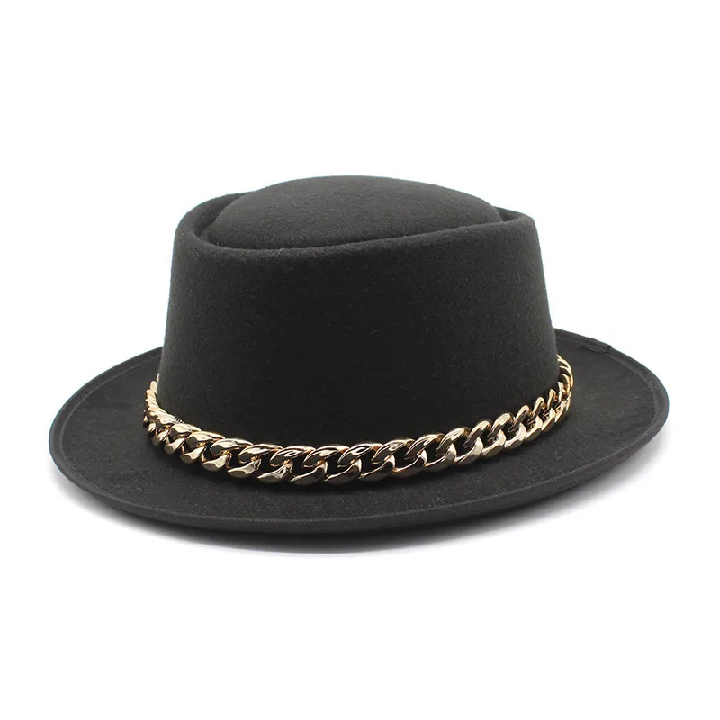2022 Yeni Tasarımcı Yuvarlak Üst Klasik Geniş fötr şapka şapkalar Kadınlar Ve Erkekler İçin Rahat Parti Moda Vintage Caz fötr şapka s Görüntü 1