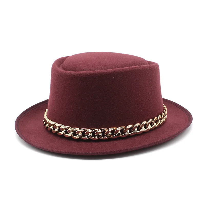 2022 Yeni Tasarımcı Yuvarlak Üst Klasik Geniş fötr şapka şapkalar Kadınlar Ve Erkekler İçin Rahat Parti Moda Vintage Caz fötr şapka s Görüntü 2