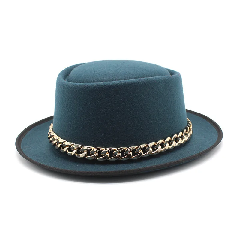 2022 Yeni Tasarımcı Yuvarlak Üst Klasik Geniş fötr şapka şapkalar Kadınlar Ve Erkekler İçin Rahat Parti Moda Vintage Caz fötr şapka s Görüntü 3