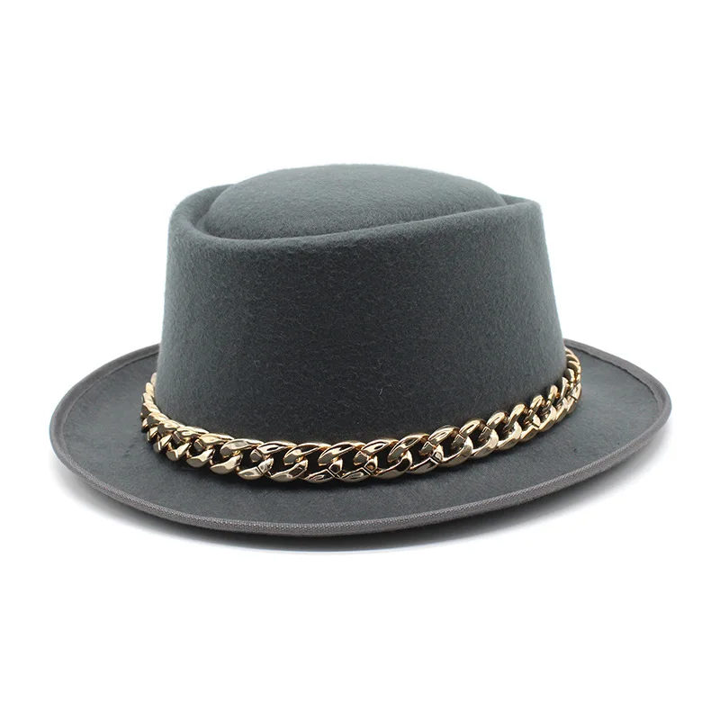 2022 Yeni Tasarımcı Yuvarlak Üst Klasik Geniş fötr şapka şapkalar Kadınlar Ve Erkekler İçin Rahat Parti Moda Vintage Caz fötr şapka s Görüntü 4